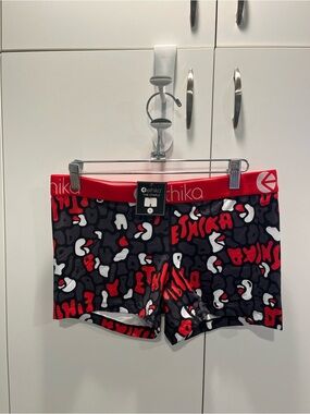 Ethika Women's Red & Black Printed Boxer Briefs